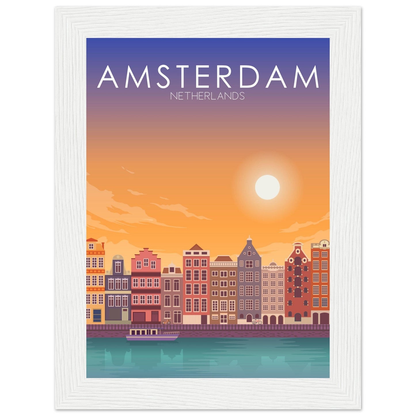 Amsterdam Poster | Amsterdam Wall Art | Amsterdam Sunset Print