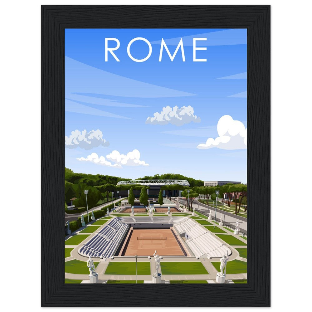 Rome ATP/WTA Masters Pietrangeli Tennis Stadium Poster