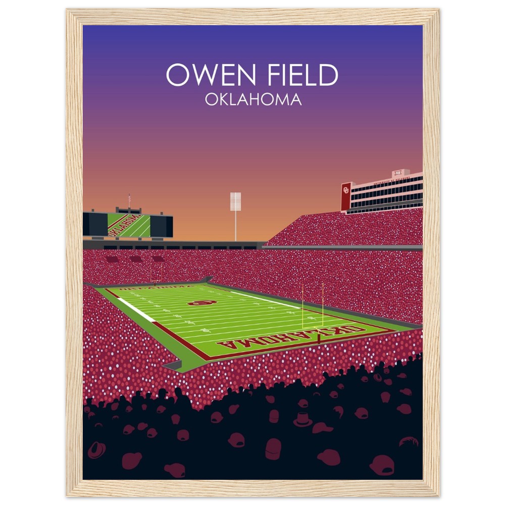 Owen Field - Gaylord Family - Oklahoma Memorial Stadium Print | University of Oklahoma Sooners College Football Stadium Print