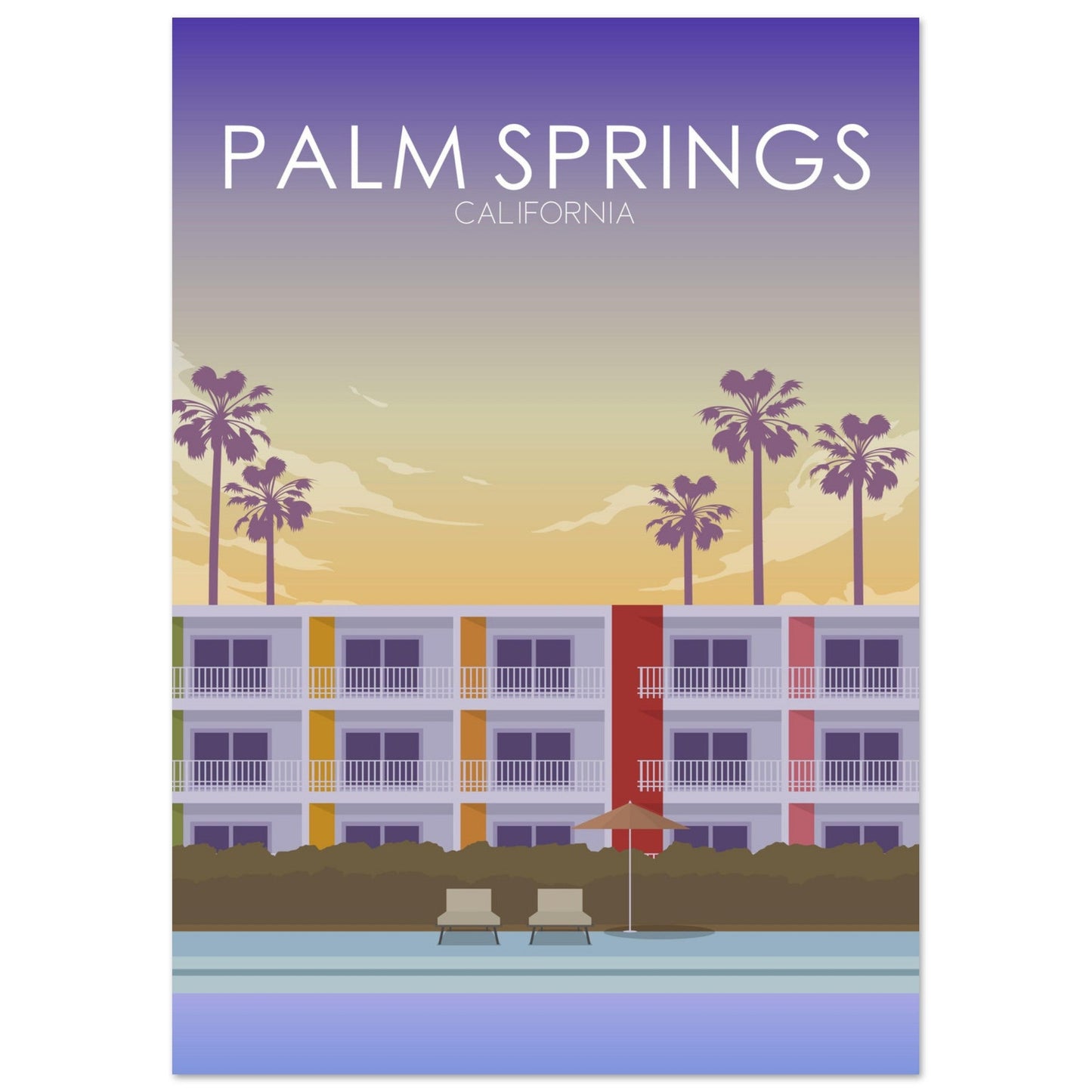 Palm Springs Poster | Palm Springs Wall Art | Palm Springs Sunset Print
