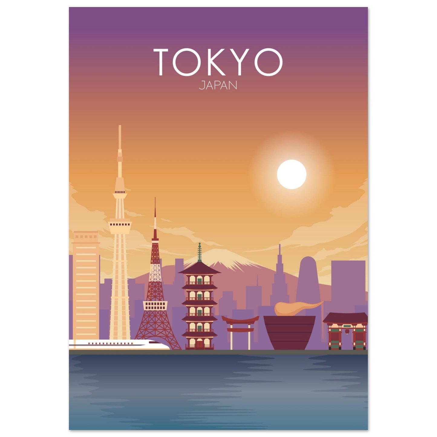 Tokyo Poster | Tokyo Wall Art | Tokyo Sunset Print