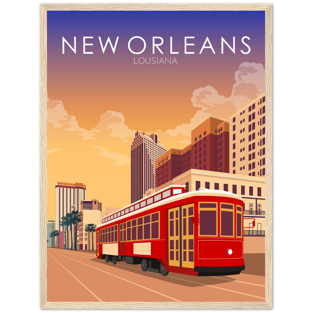 New Orleans Poster | New Orleans Wall Art | New Orleans Sunset Print
