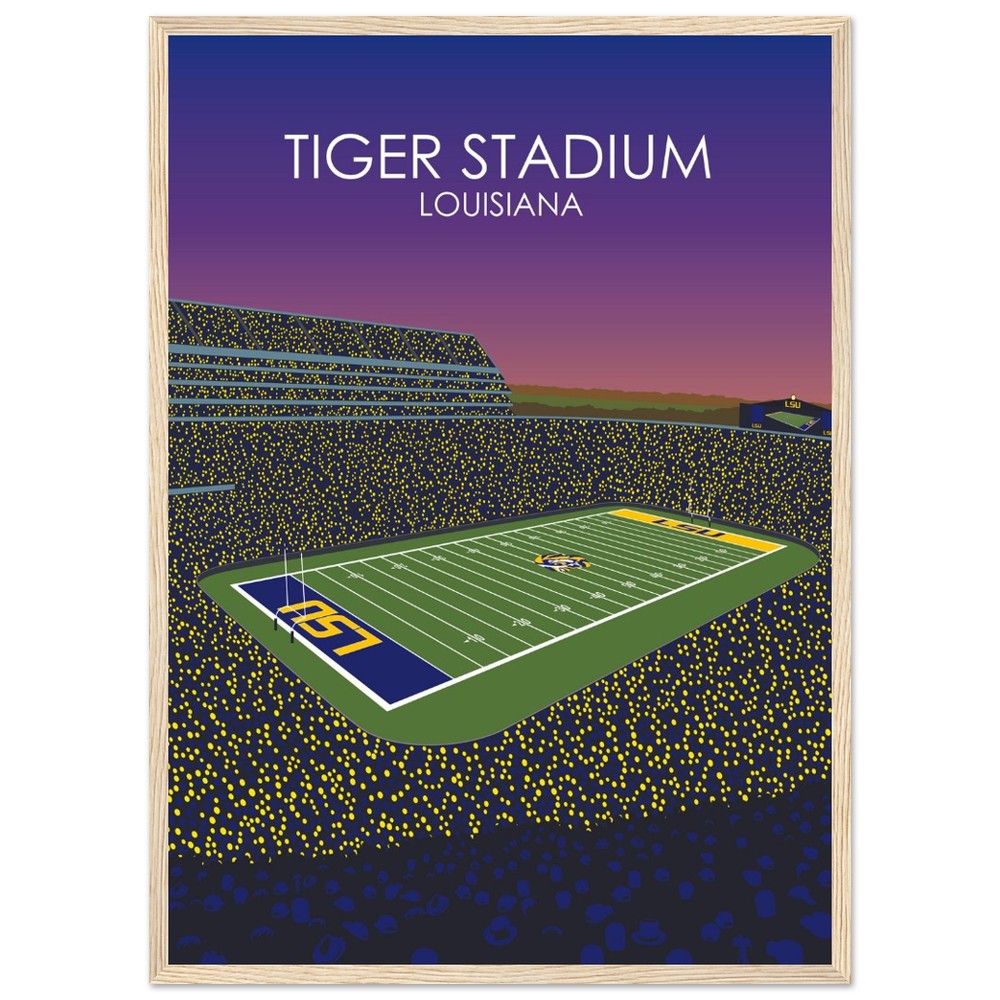 Tiger Stadium Poster | LSU Print | University of Louisiana College Football Stadium Print