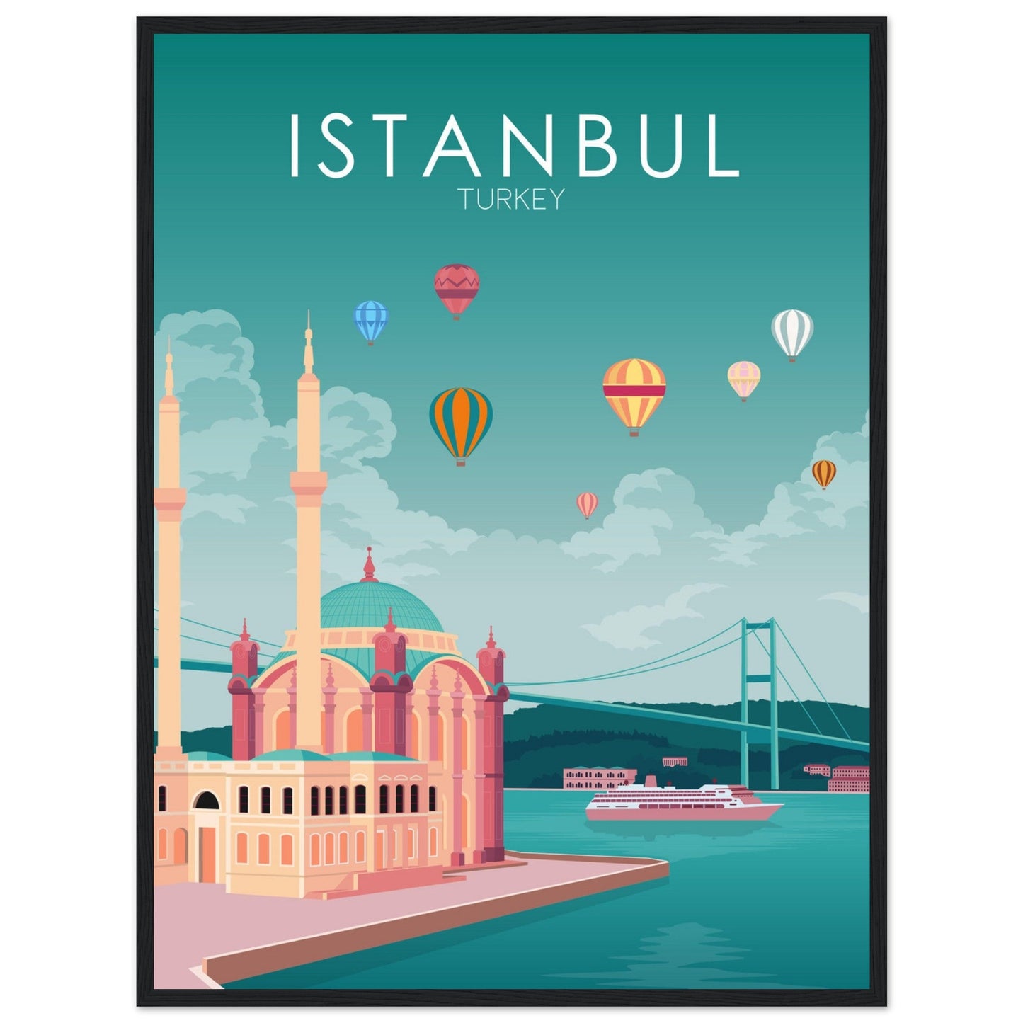 Istanbul Poster | Istanbul Wall Art | Istanbul Pastel Print