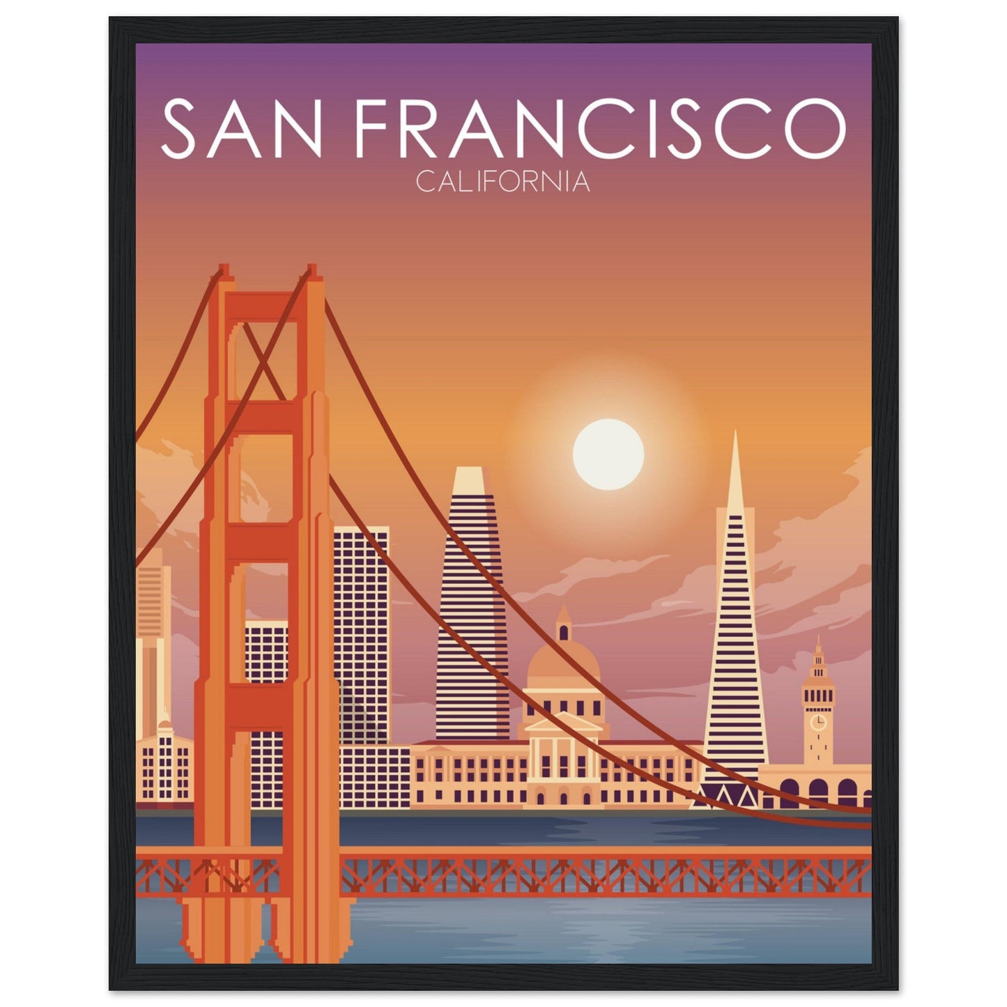 San Francisco Poster | San Francisco Wall Art | San Francisco Sunset Print