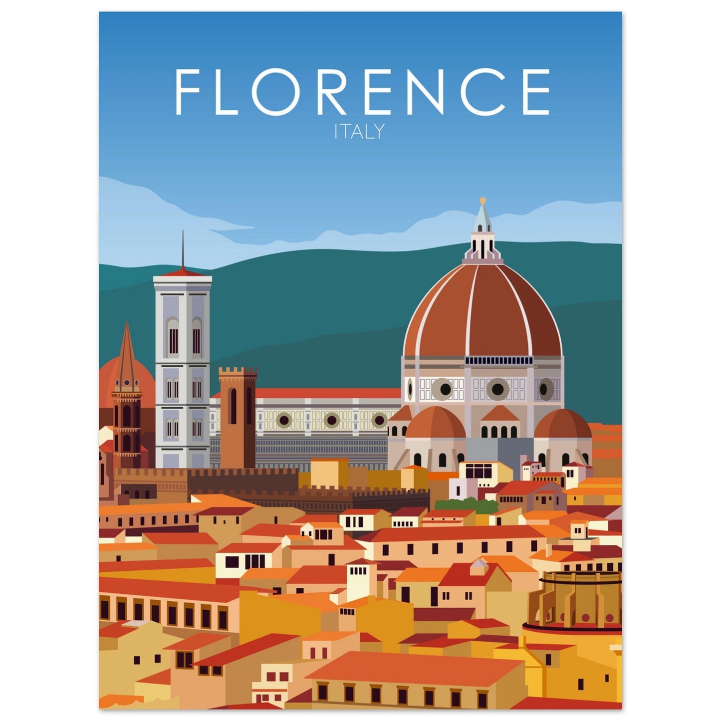 Florence Poster | Florence Wall Art | Florence Daytime Print