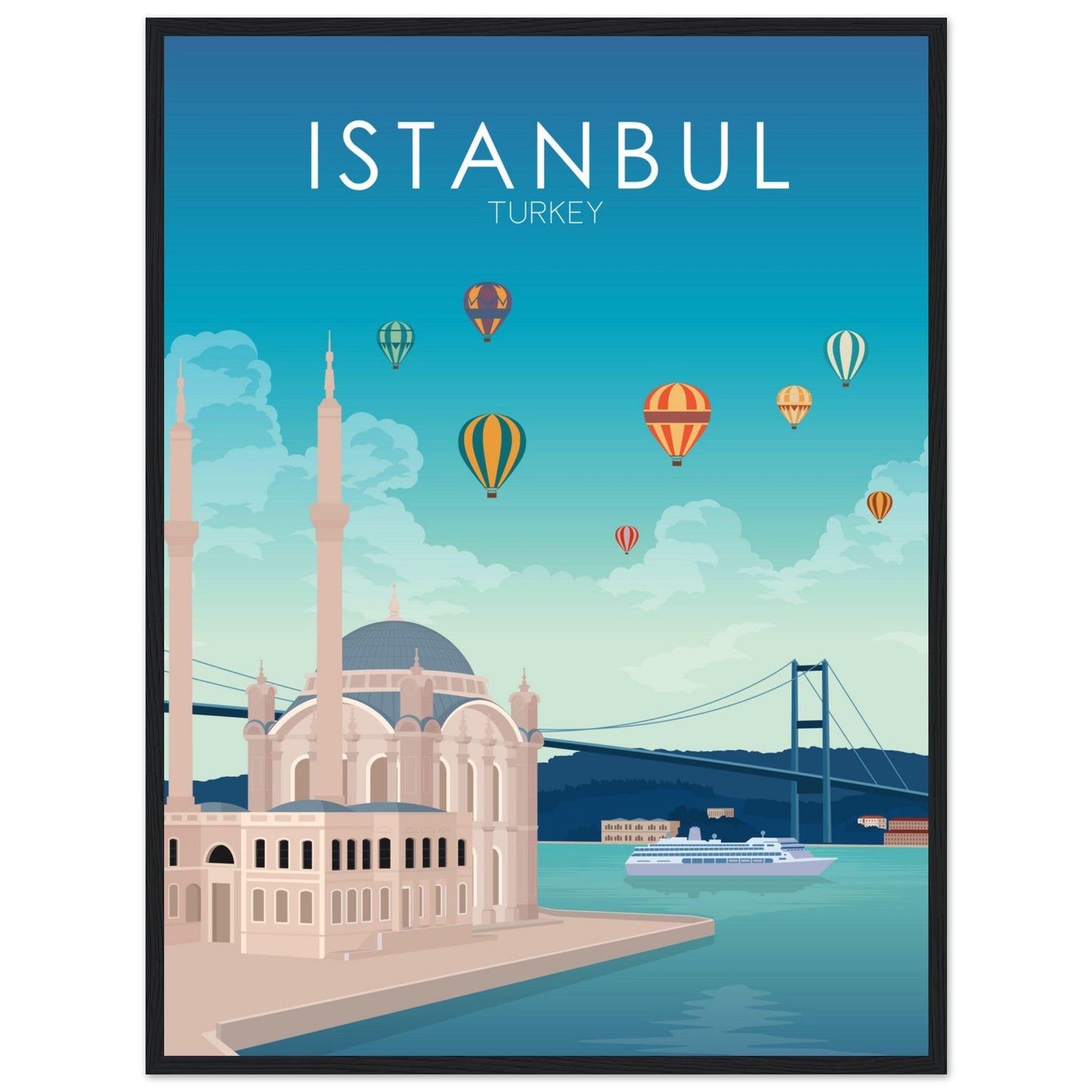 Istanbul Poster | Istanbul Wall Art | Istanbul Daytime Print