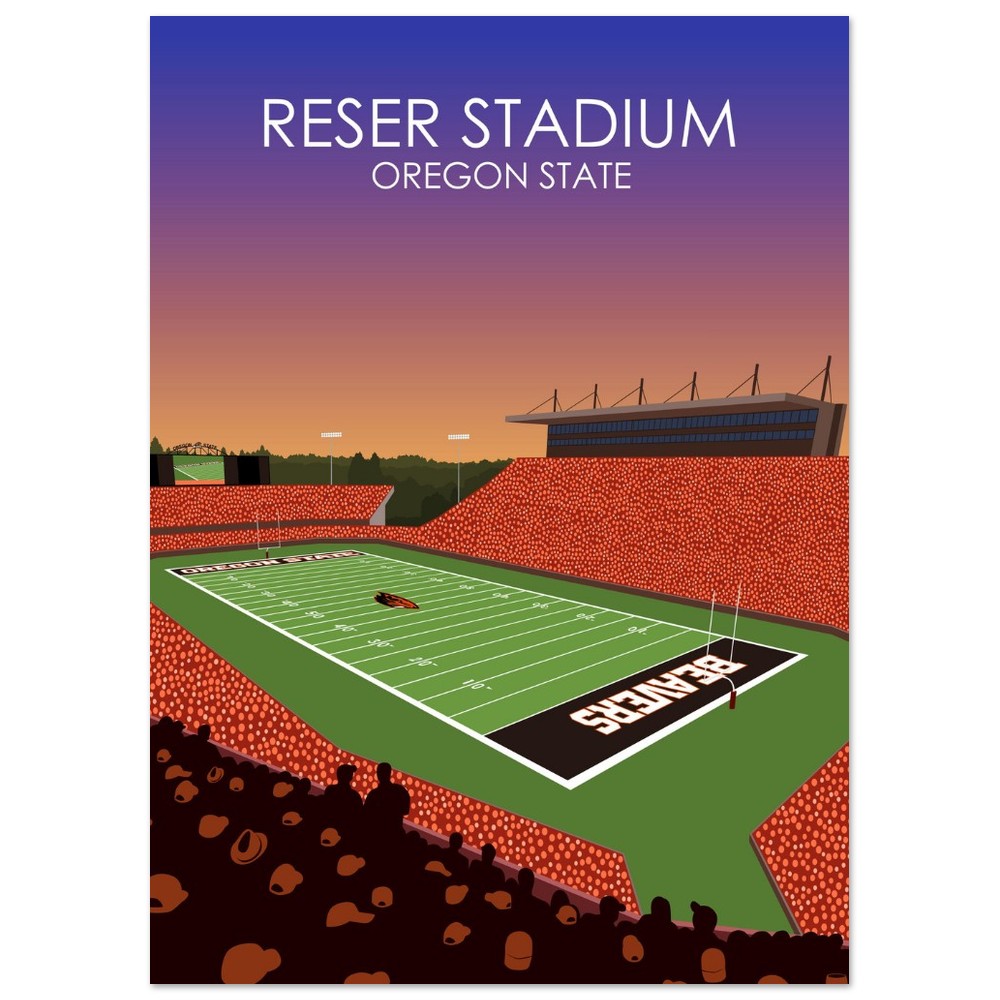 Reser Stadium Poster | University of Oregon State Beavers College Football Stadium Print
