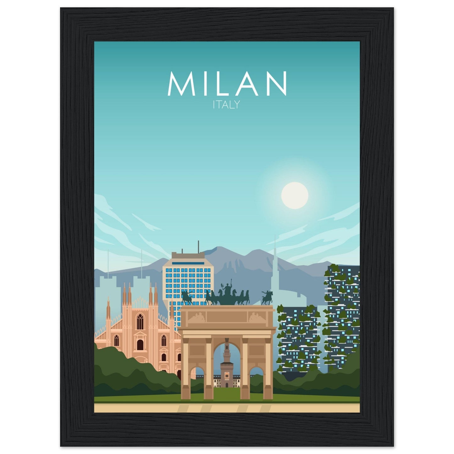 Milan Poster | Milan Wall Art | Milan Daytime Print