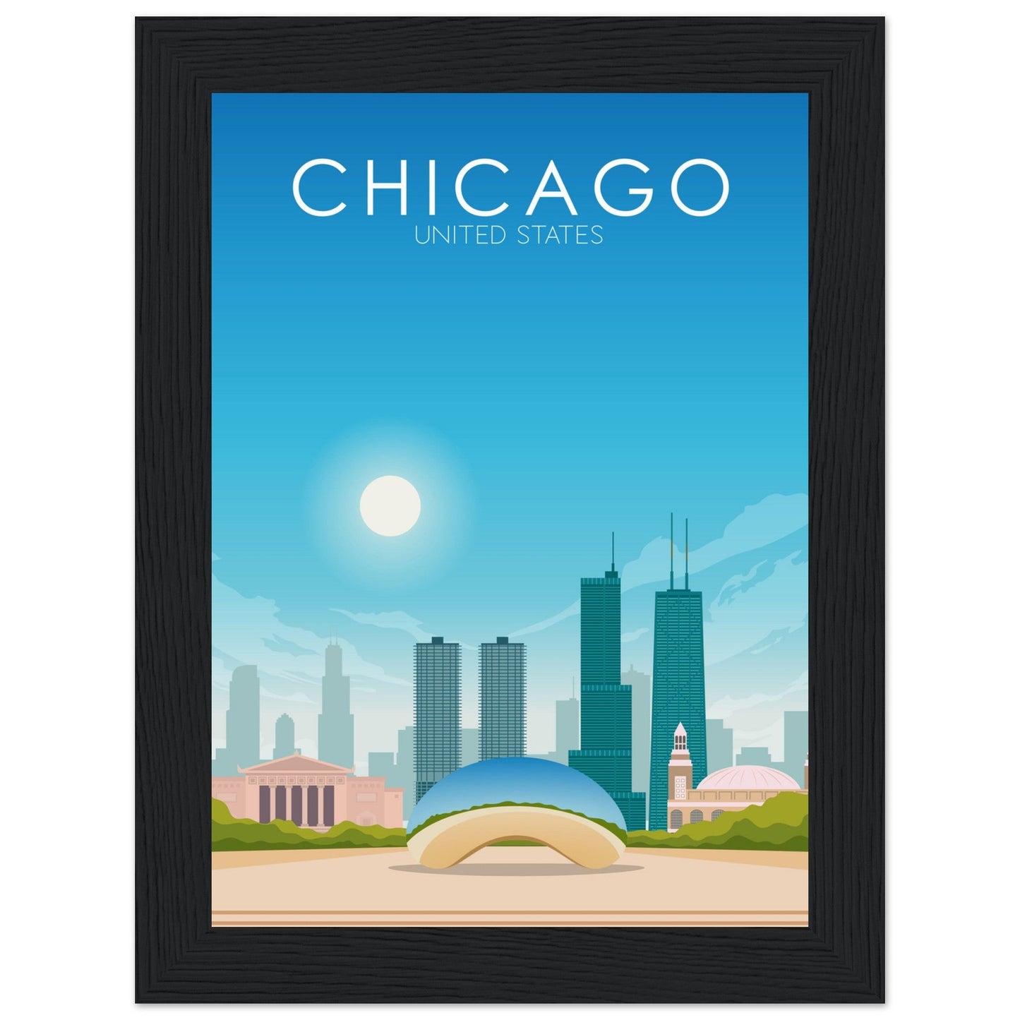 Chicago Poster | Chicago Wall Art | Chicago Daytime Print