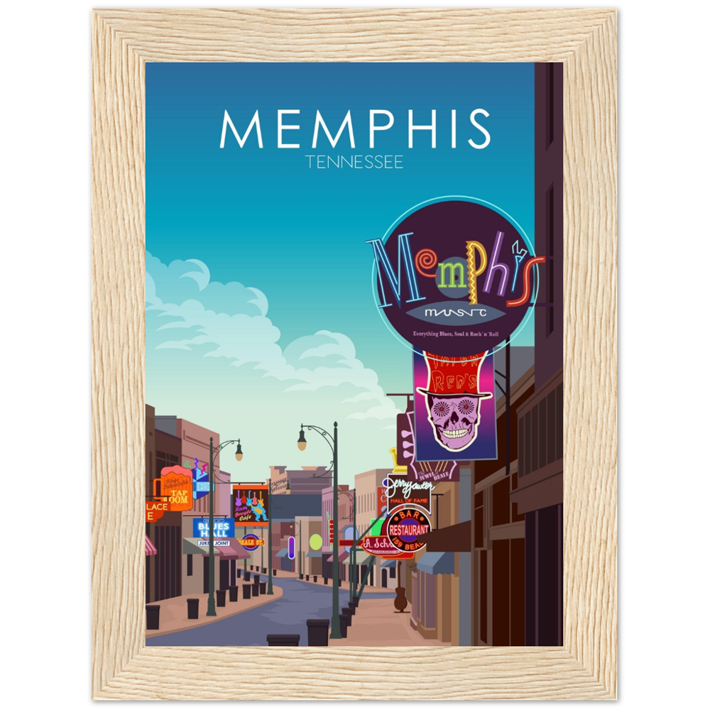 Memphis Poster | Memphis Wall Art | Memphis Daytime Print
