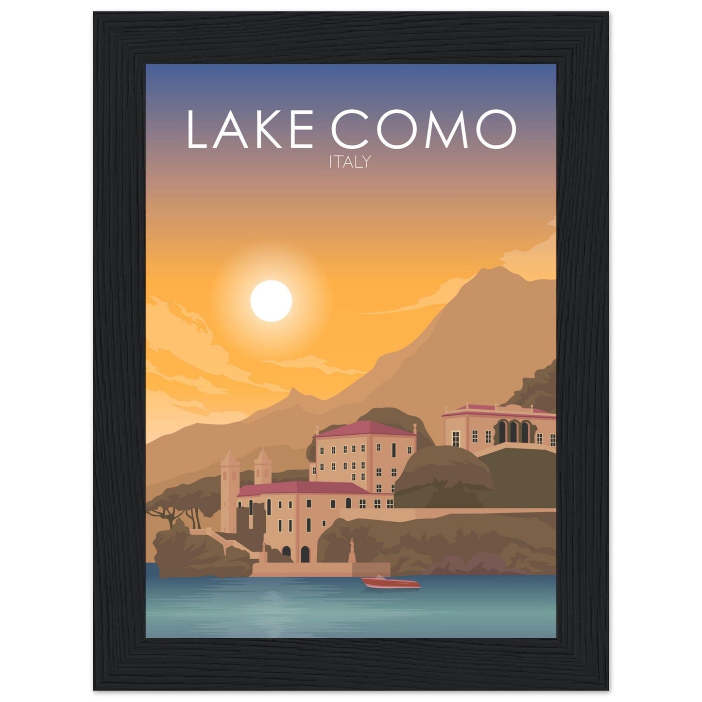 Lake Como Poster | Lake Como Wall Art | Lake Como Sunset Print