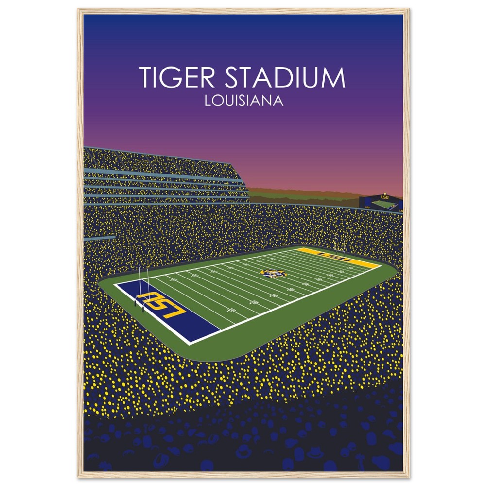 Tiger Stadium Poster | LSU Print | University of Louisiana College Football Stadium Print