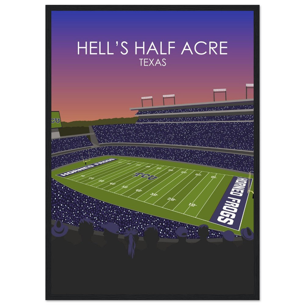 Hell's Half Acre Poster | Amon G. Carter Stadium Poster | University of TSU Horned frogs College Football Stadium Print