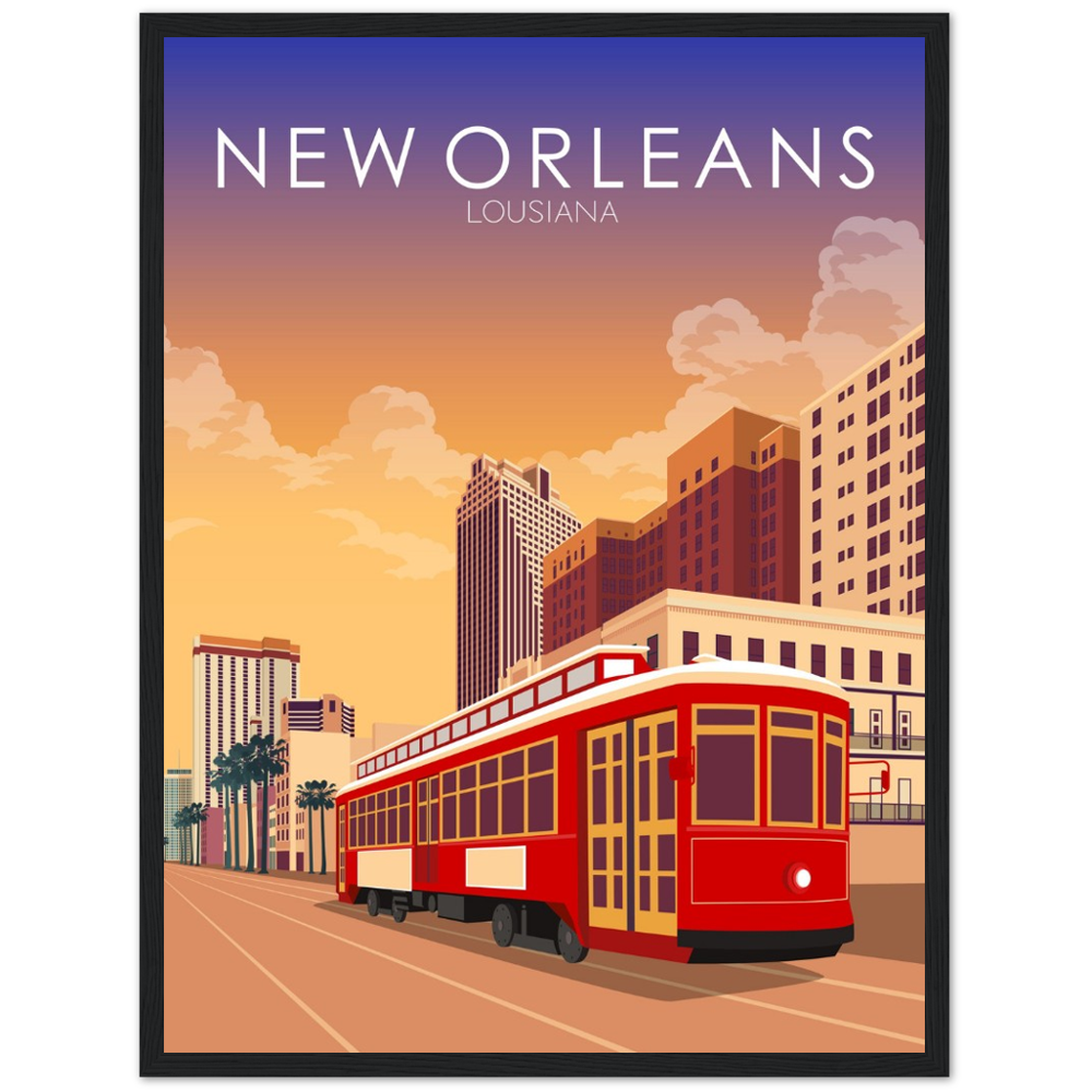 New Orleans Poster | New Orleans Wall Art | New Orleans Sunset Print