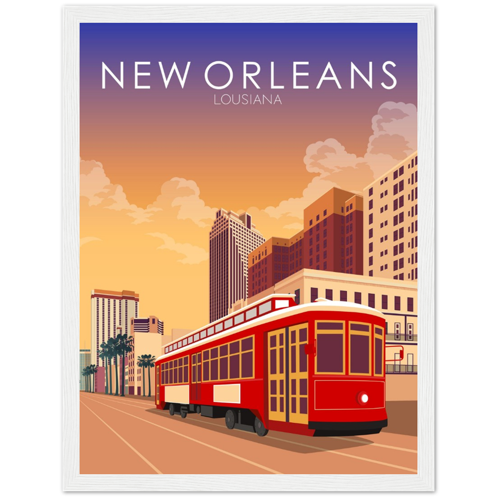 New Orleans Poster | New Orleans Wall Art | New Orleans Sunset Print