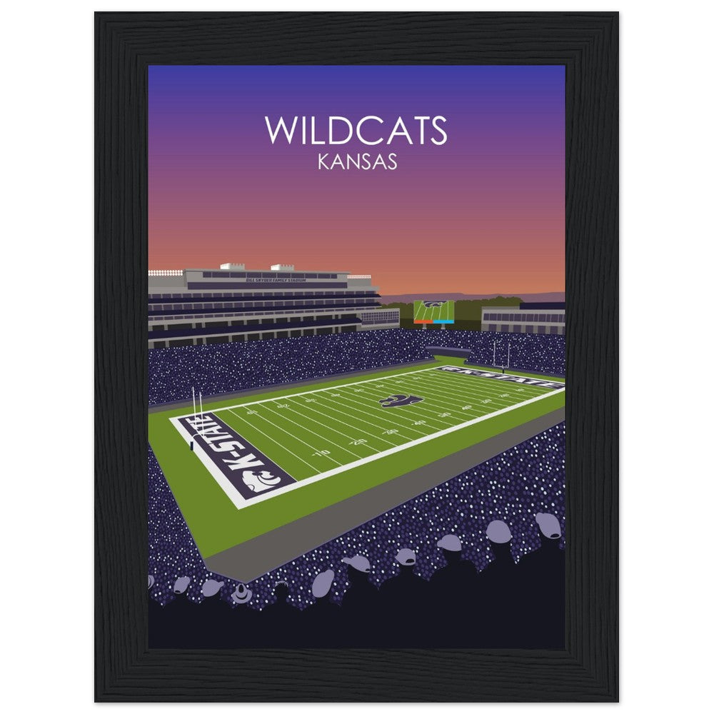 Bill Snyder Family Football Stadium Poster | University of Kansas State Wildcats College Football Stadium Print