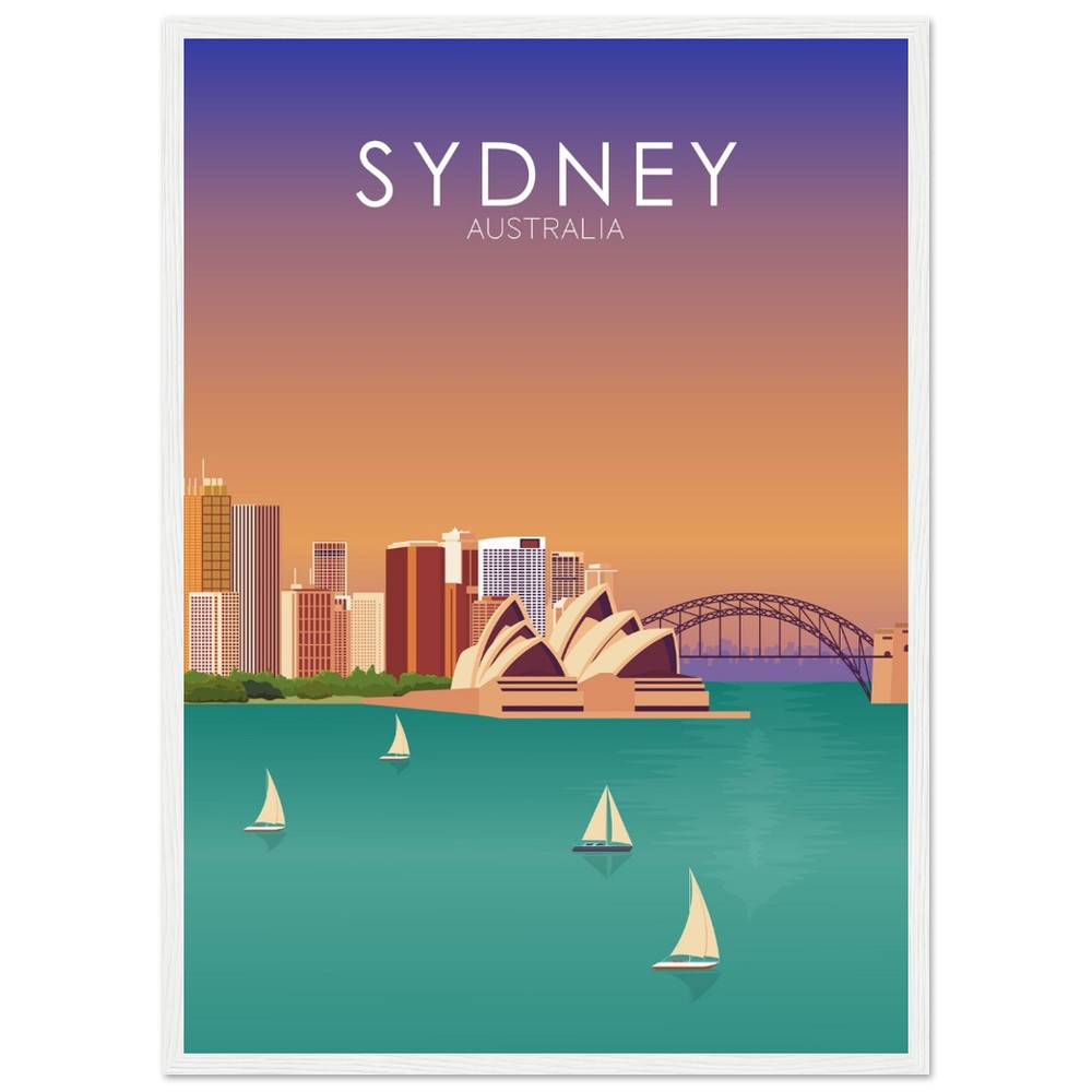 Sydney Poster | Sydney Wall Art | Sydney Sunset Print