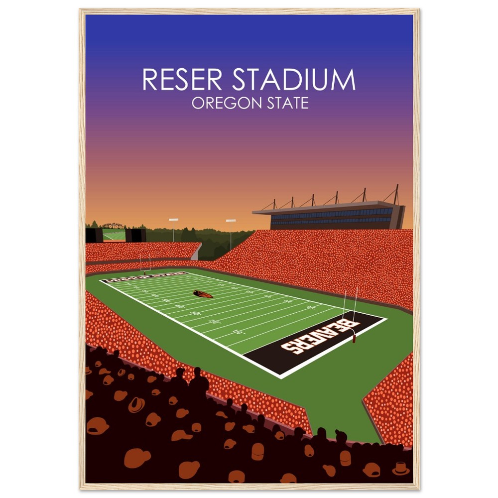 Reser Stadium Poster | University of Oregon State Beavers College Football Stadium Print