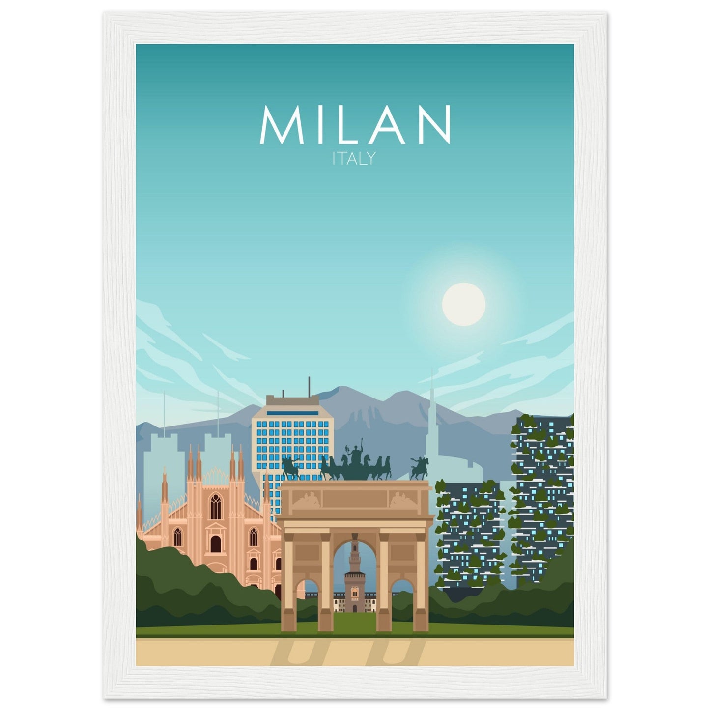 Milan Poster | Milan Wall Art | Milan Daytime Print