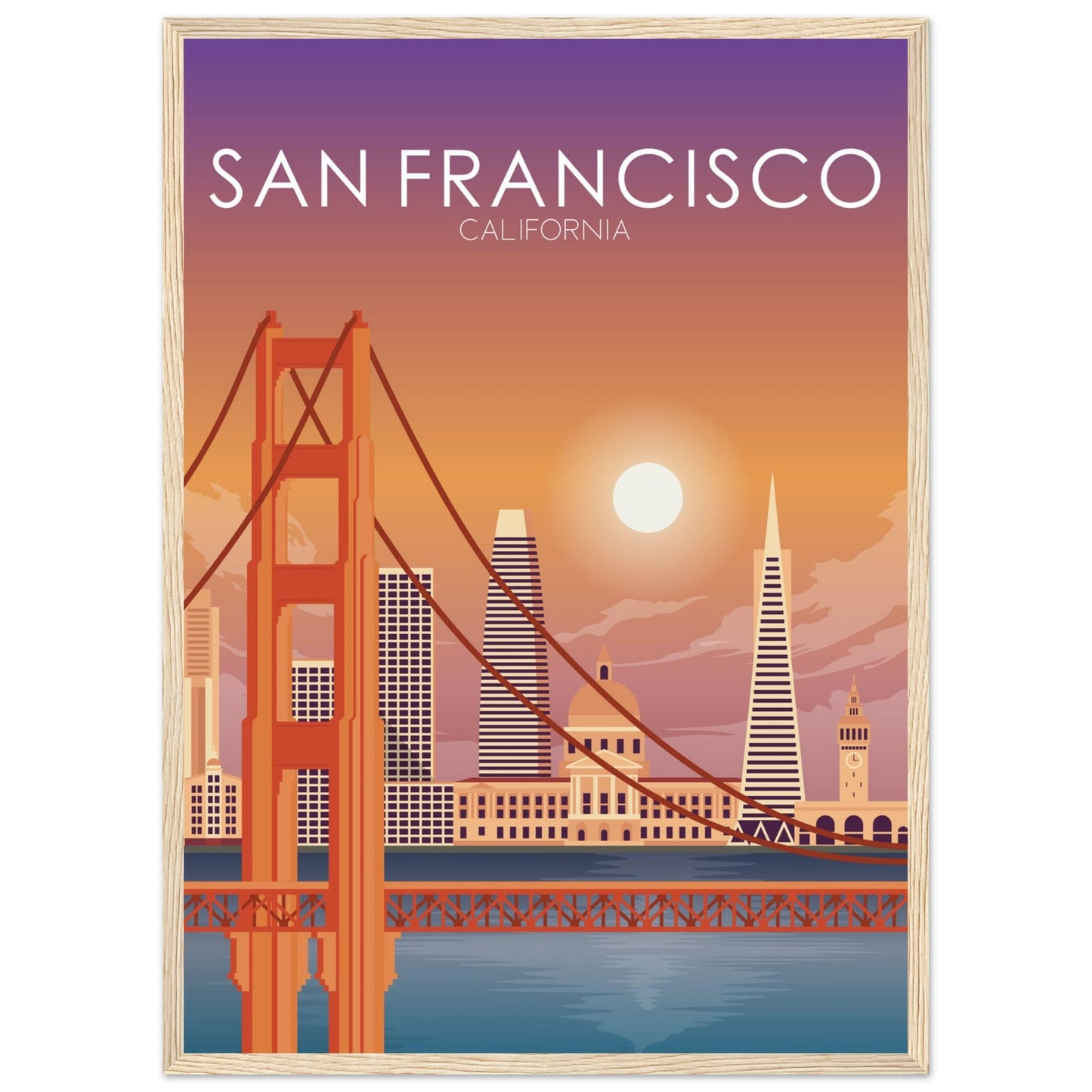 San Francisco Poster | San Francisco Wall Art | San Francisco Sunset Print