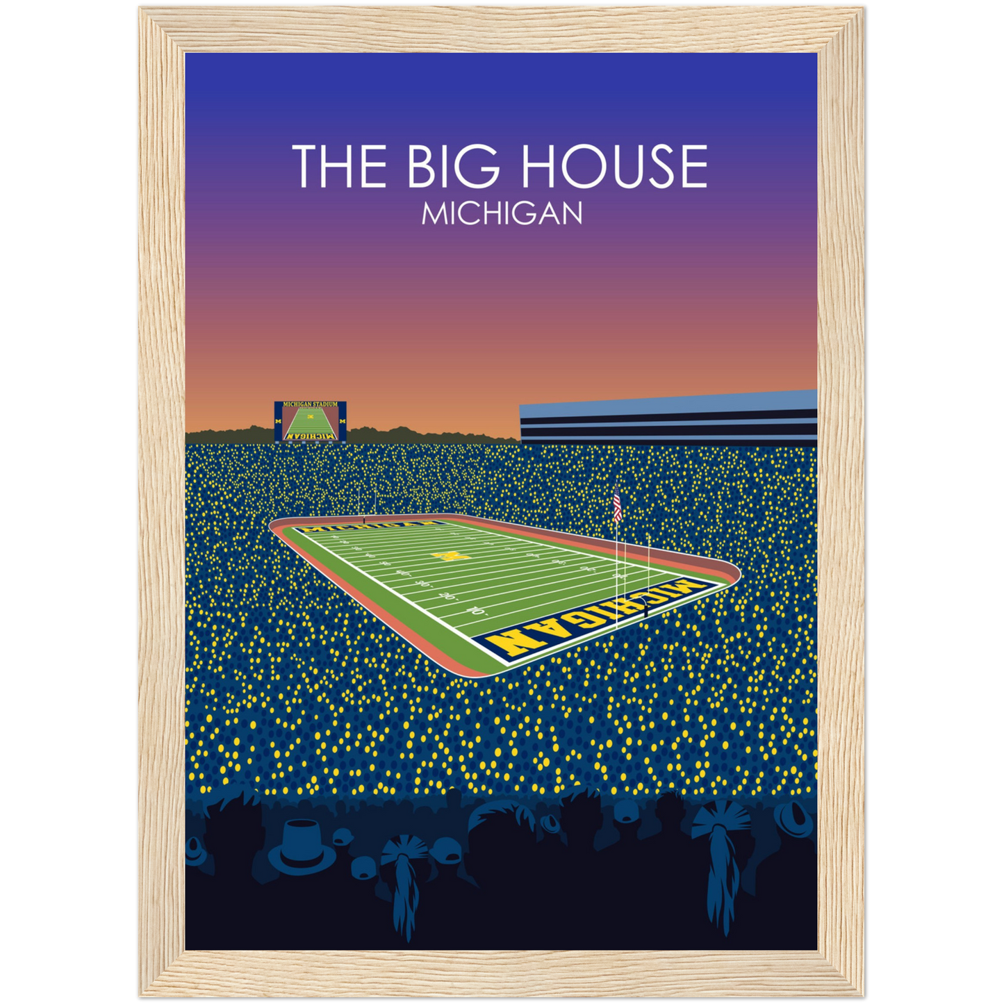 The Big House Poster | University of Michigan College Football Stadium Print