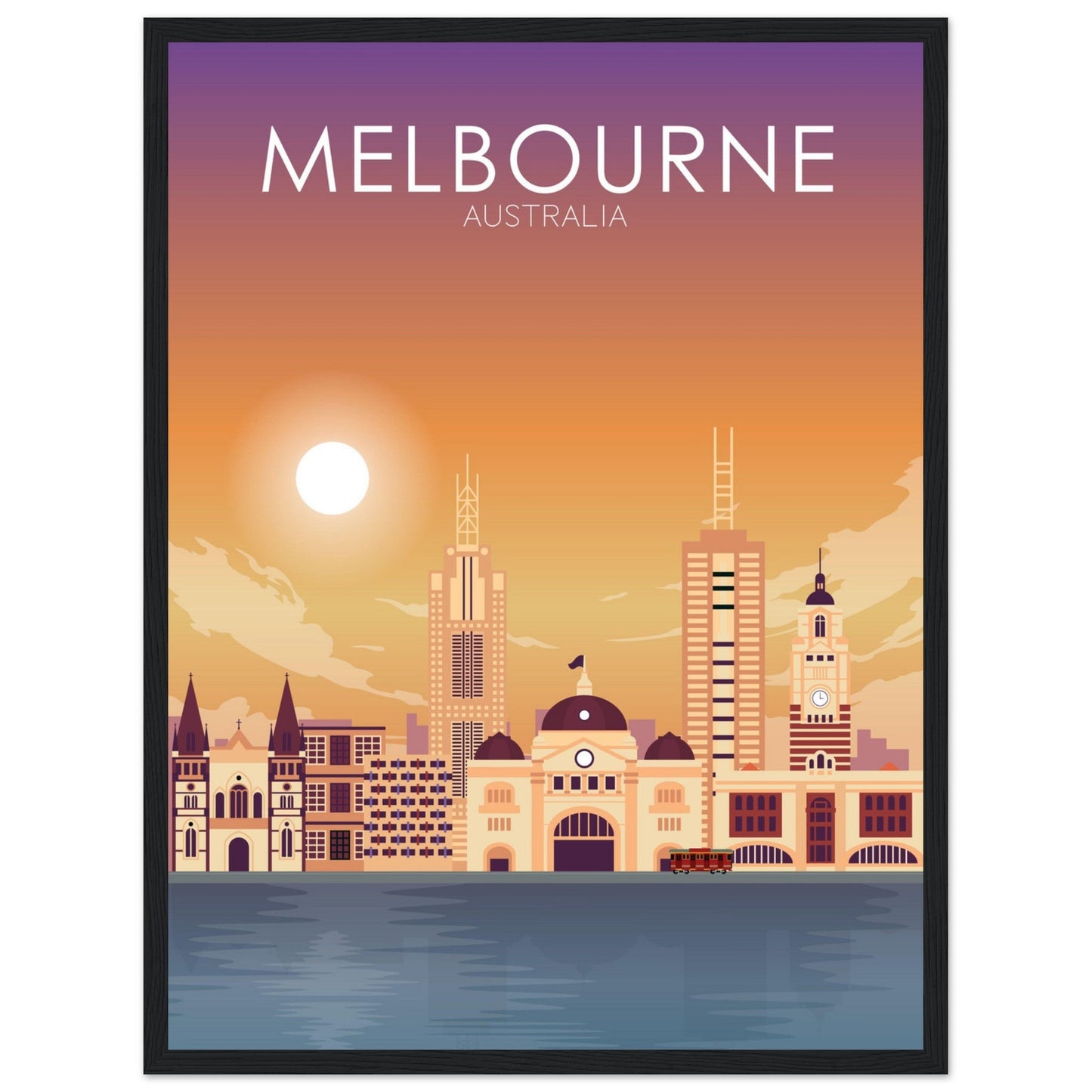 Melbourne Poster | Melbourne Wall Art | Melbourne Sunset Print