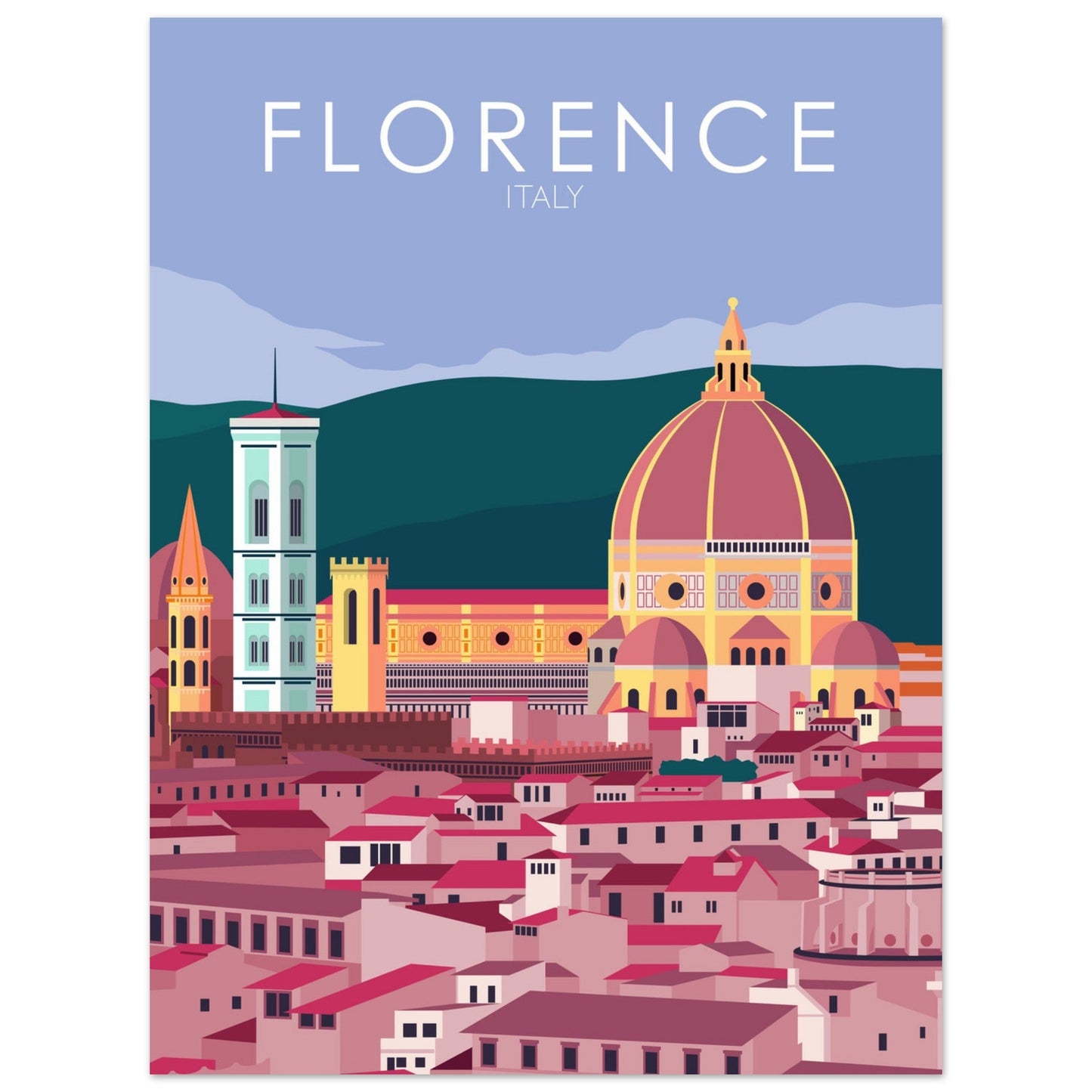 Florence Poster | Florence Wall Art | Florence Pastel Print
