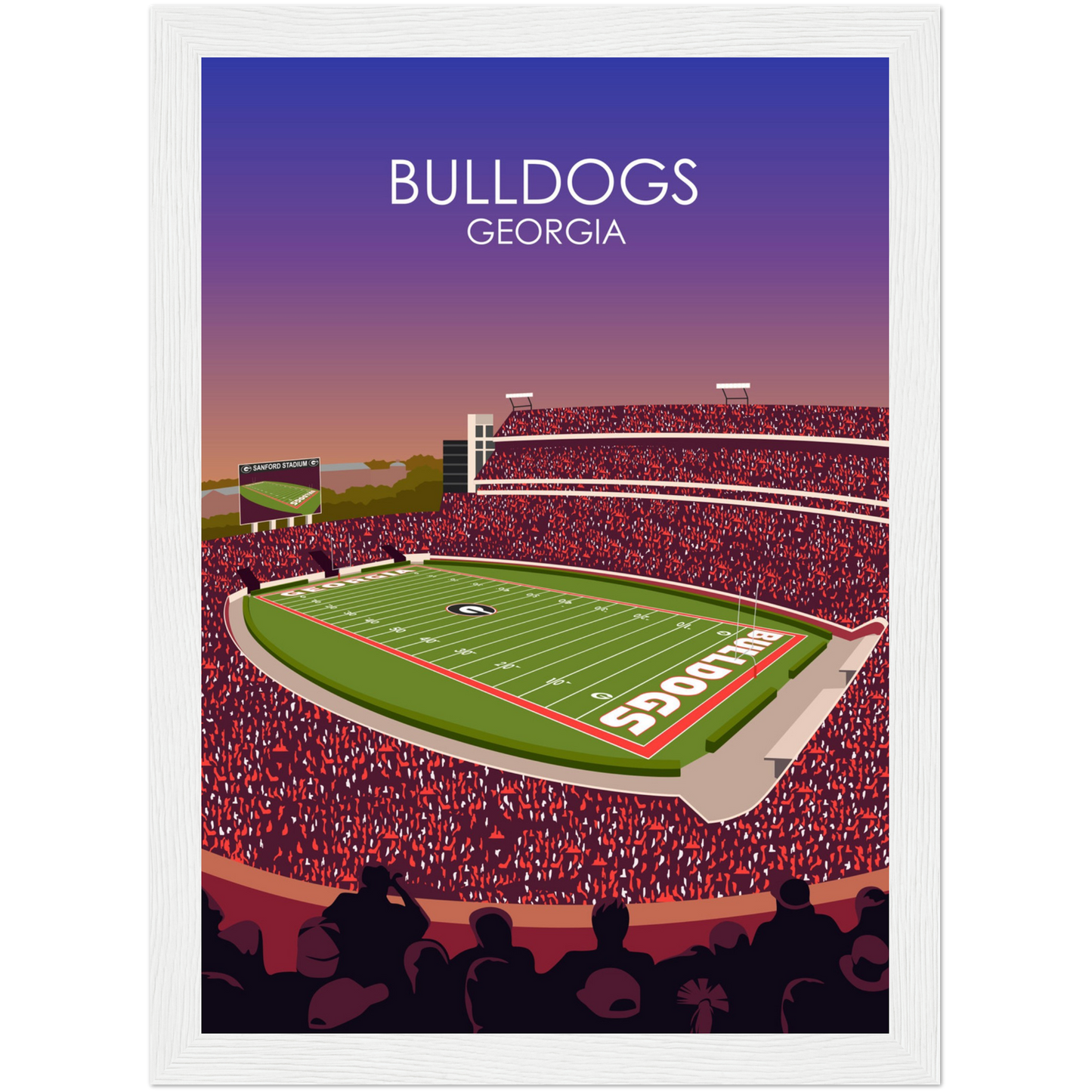 Georgia Bulldogs Poster | Sanford Stadium Poster | University of Georgia College Football Stadium Print