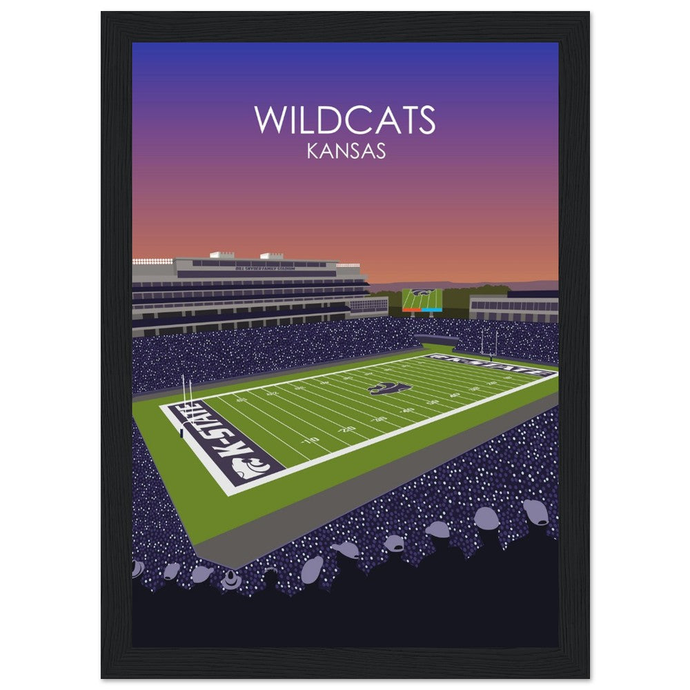 Bill Snyder Family Football Stadium Poster | University of Kansas State Wildcats College Football Stadium Print