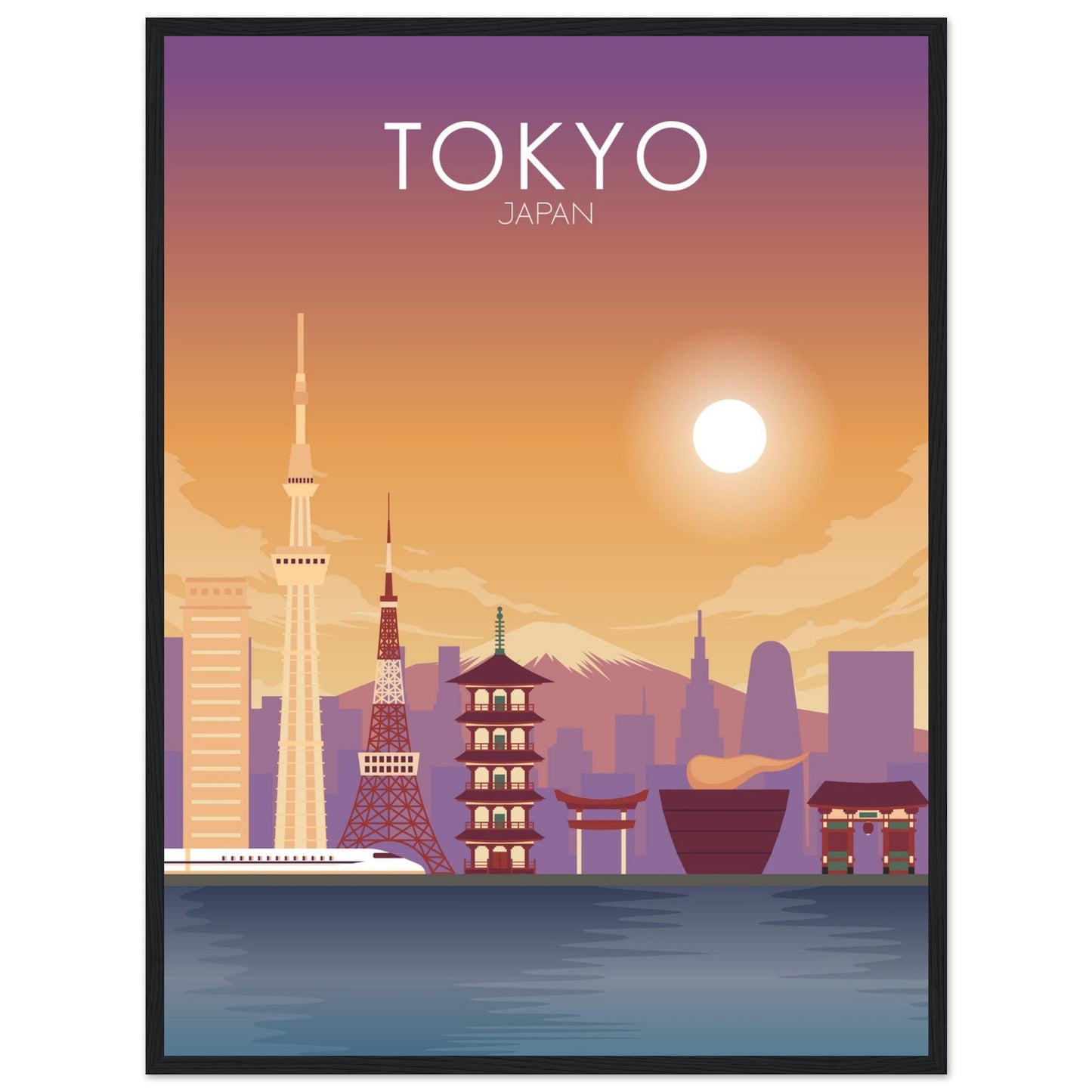 Tokyo Poster | Tokyo Wall Art | Tokyo Sunset Print