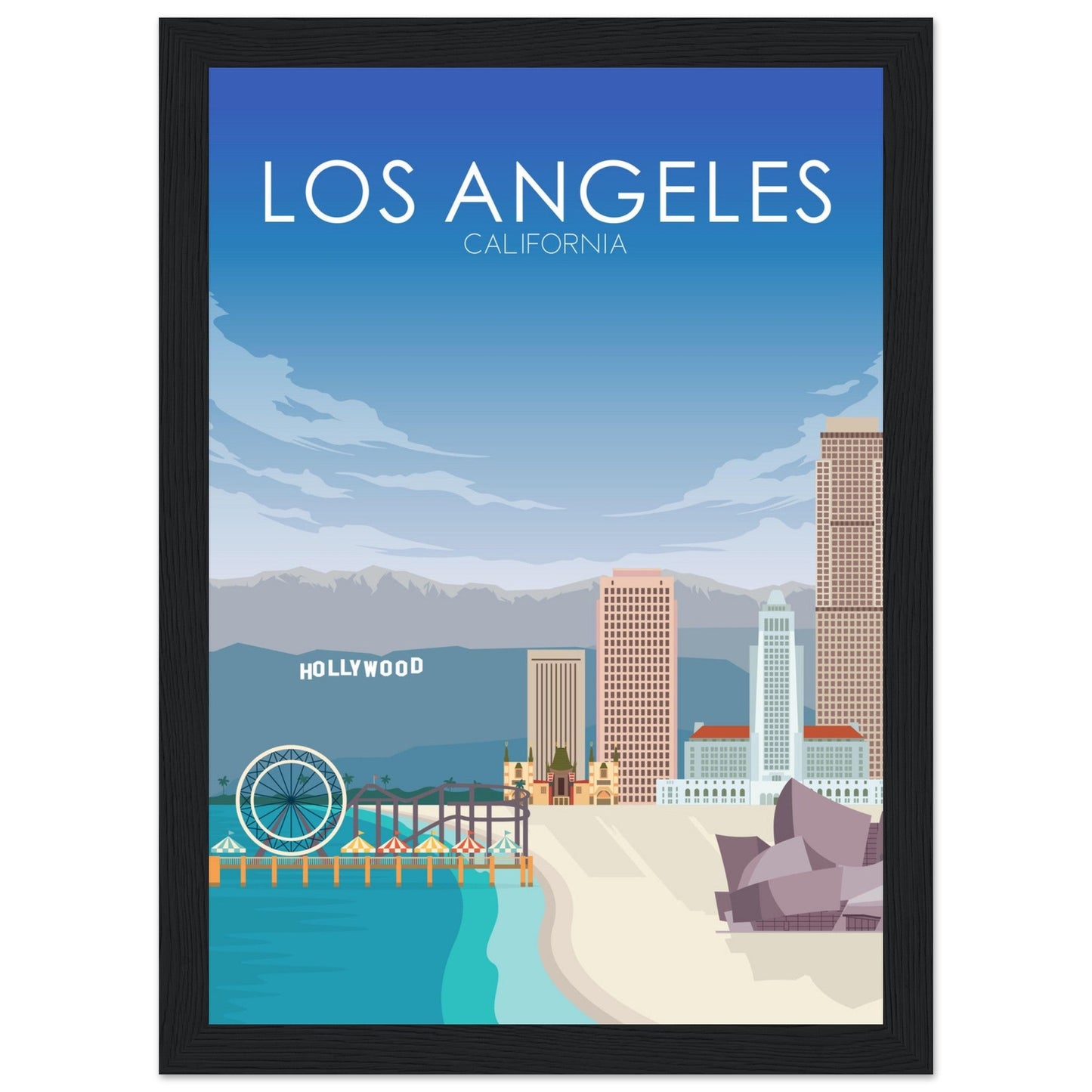 Los Angeles Poster | Los Angeles Wall Art | Los Angeles Daytime Print