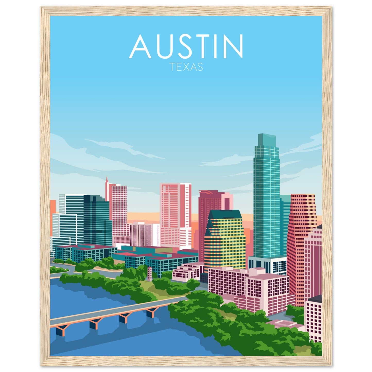 Austin Poster | Austin Wall Art | Austin Pastel Print