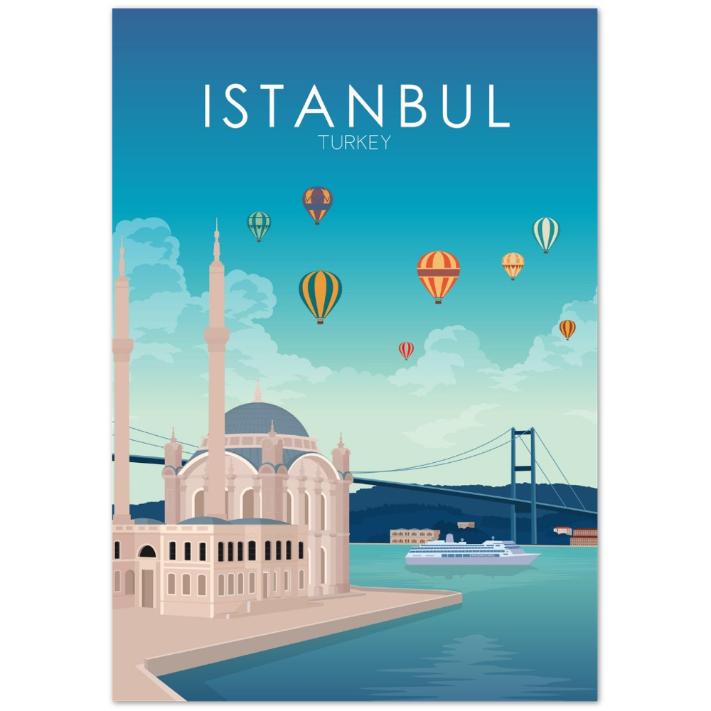 Istanbul Poster | Istanbul Wall Art | Istanbul Daytime Print