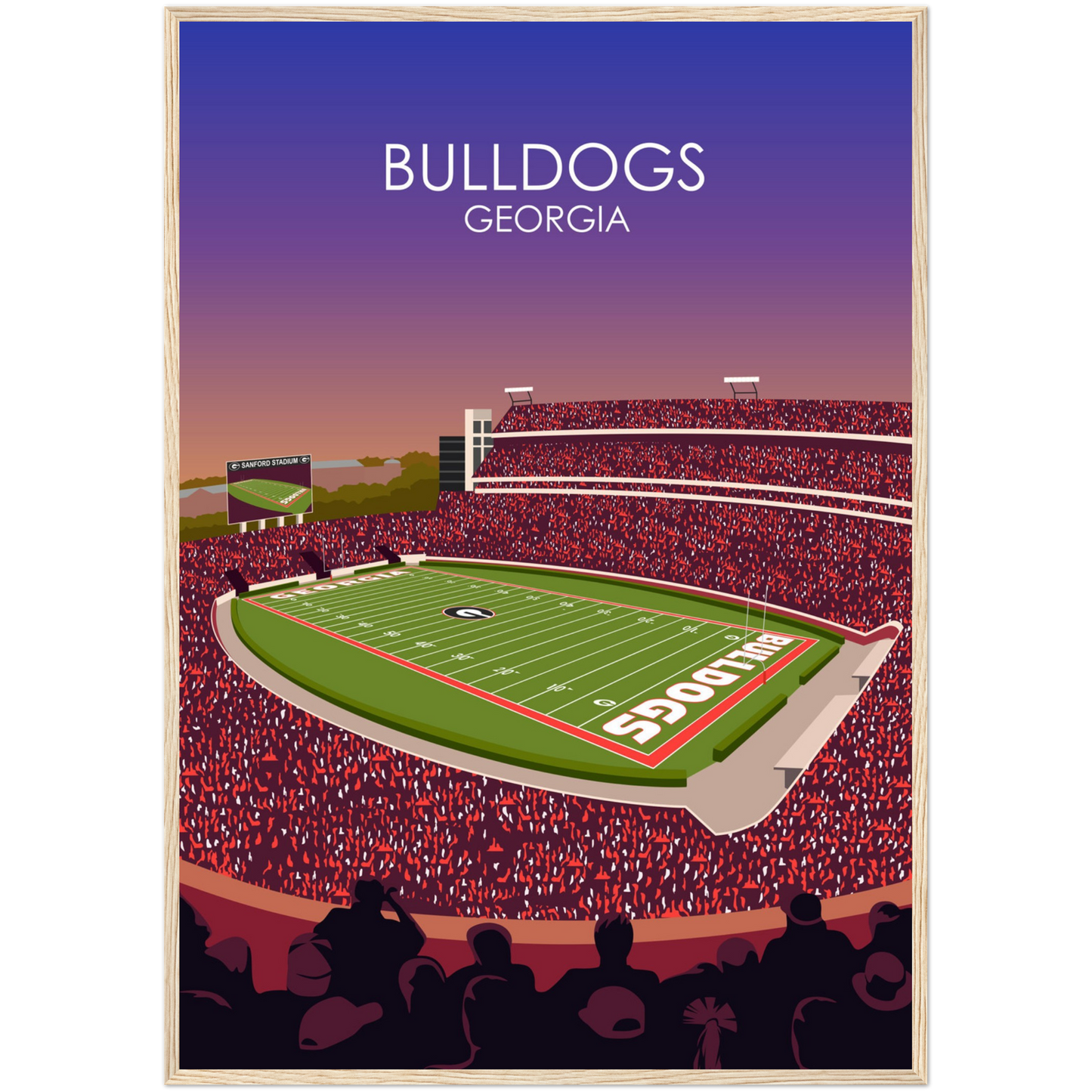 Georgia Bulldogs Poster | Sanford Stadium Poster | University of Georgia College Football Stadium Print