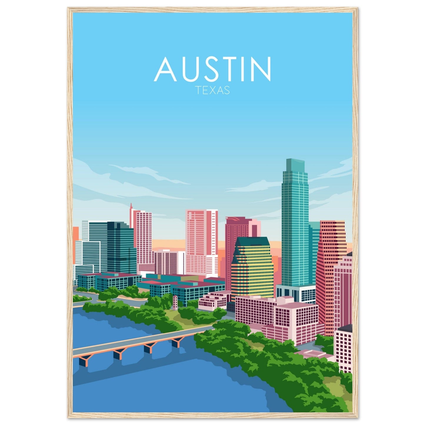 Austin Poster | Austin Wall Art | Austin Pastel Print