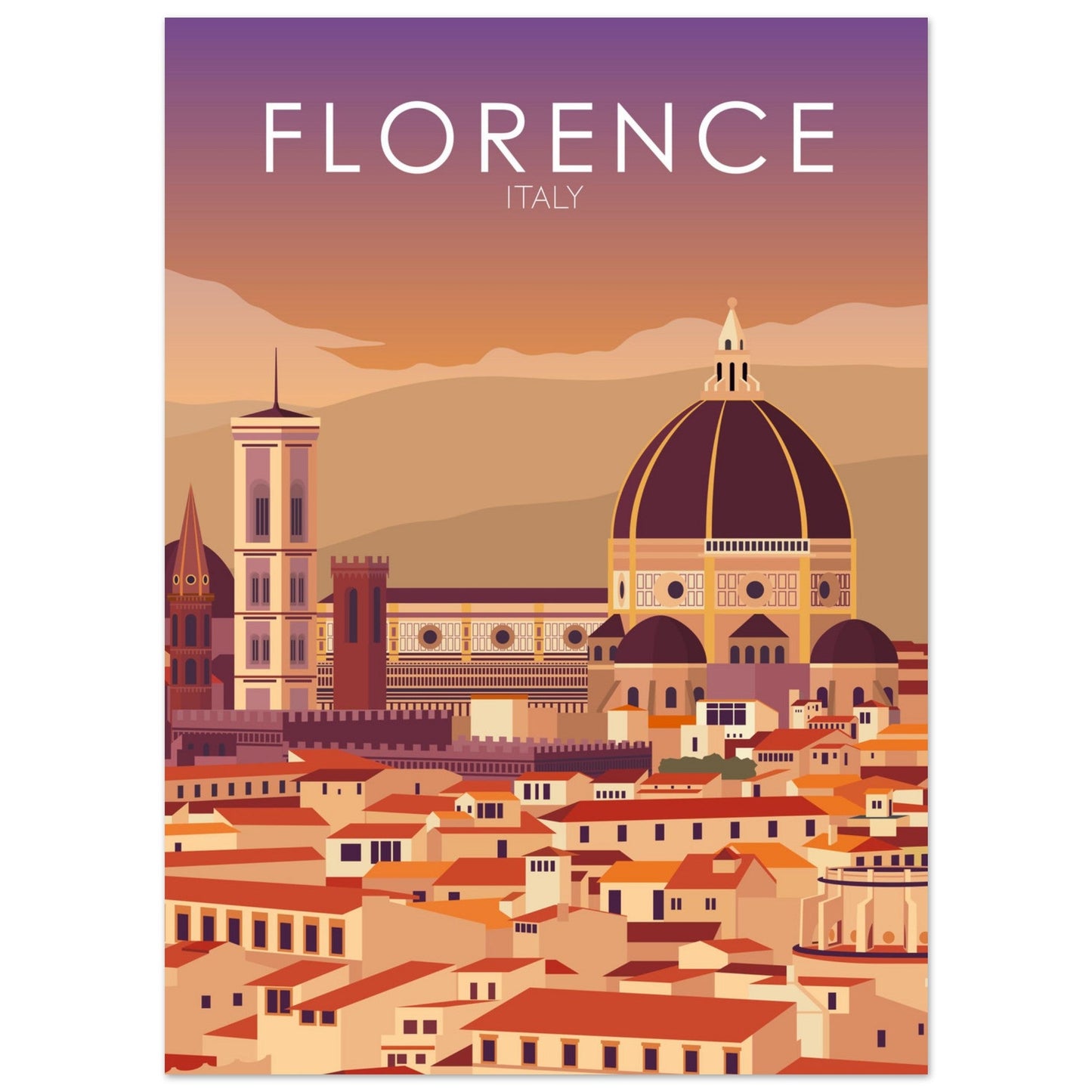 Florence Poster | Florence Wall Art | Florence Sunset Print