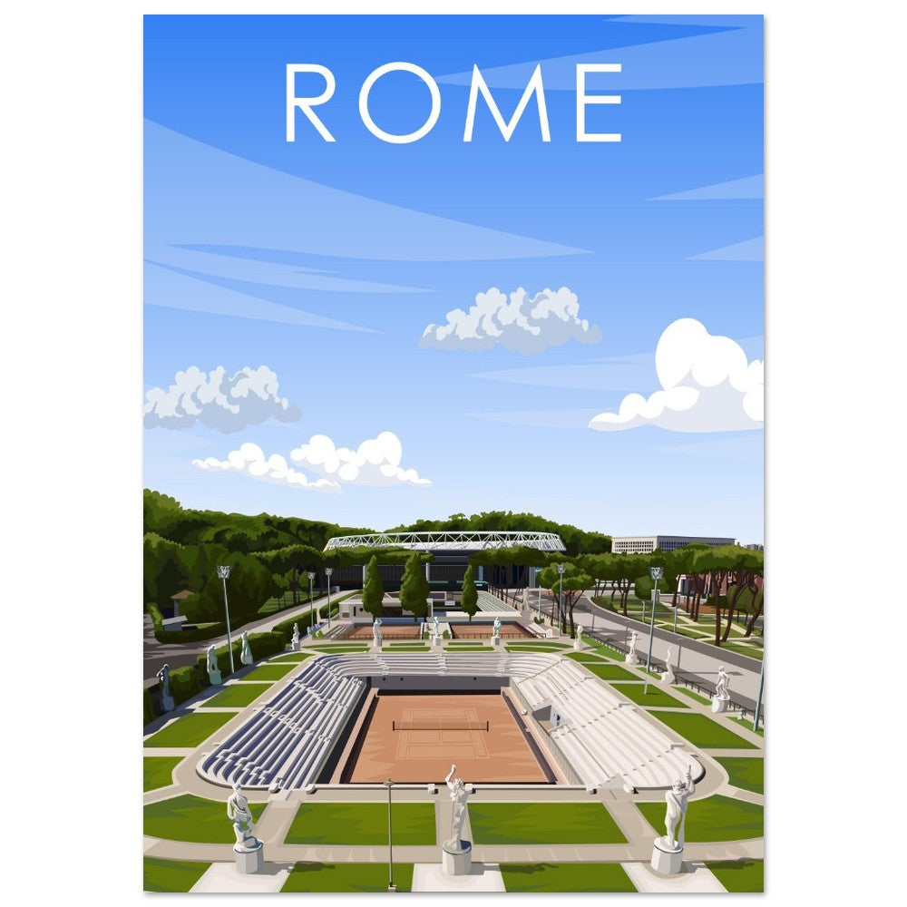 Rome ATP/WTA Masters Pietrangeli Tennis Stadium Poster