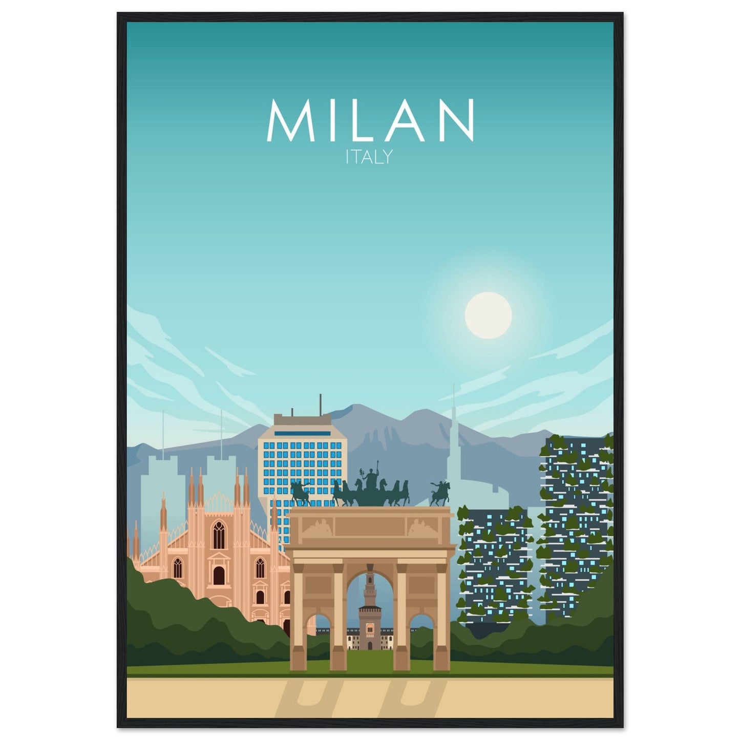 Milan Poster | Milan Wall Art | Milan Daytime Print