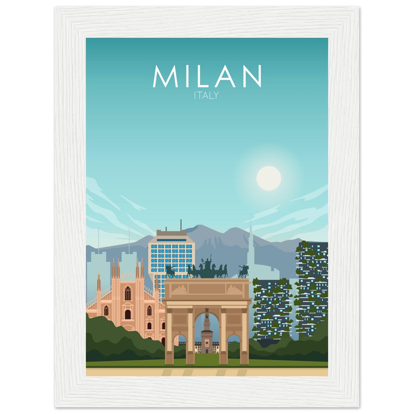 Milan Poster | Milan Wall Art | Milan Daytime Print