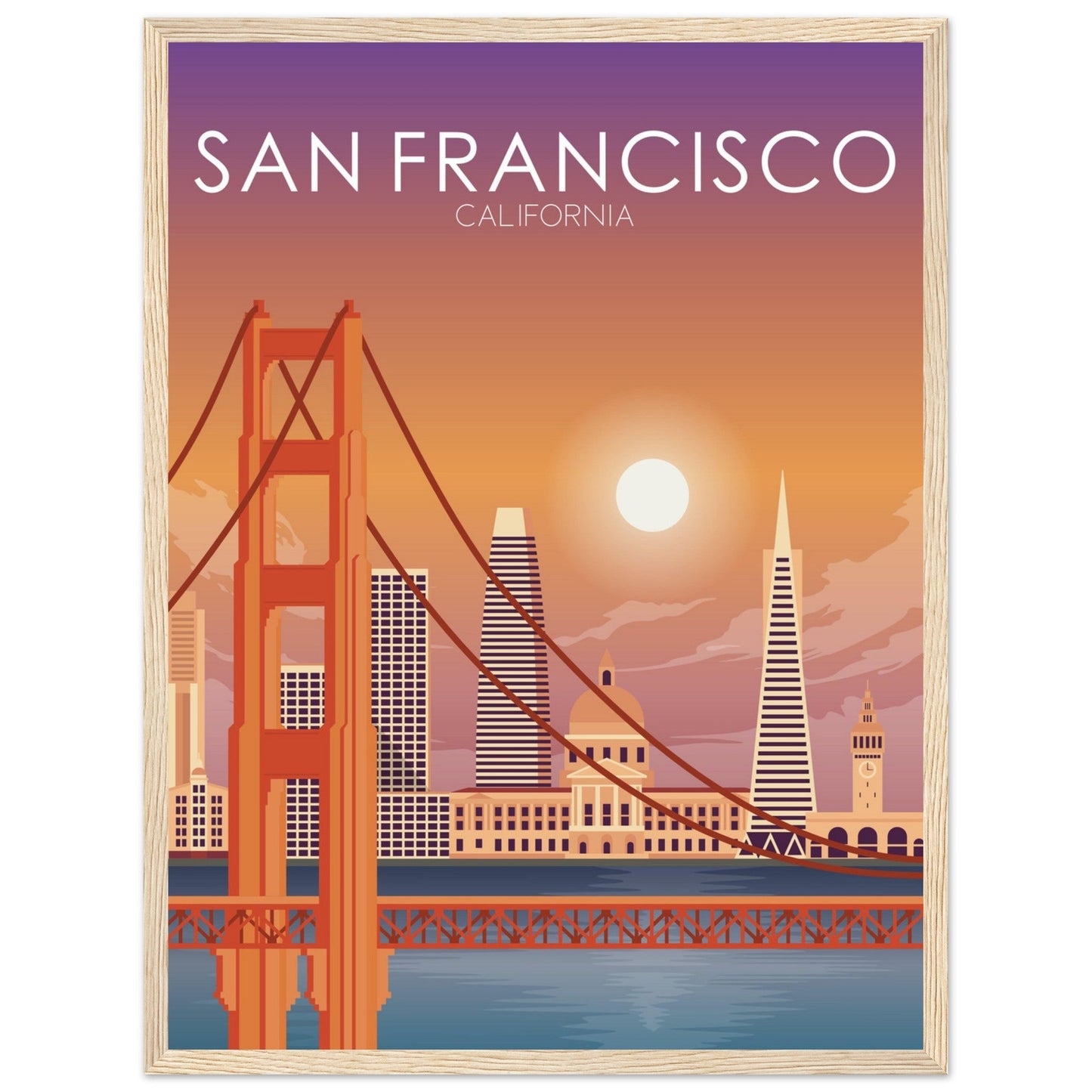 San Francisco Poster | San Francisco Wall Art | San Francisco Sunset Print