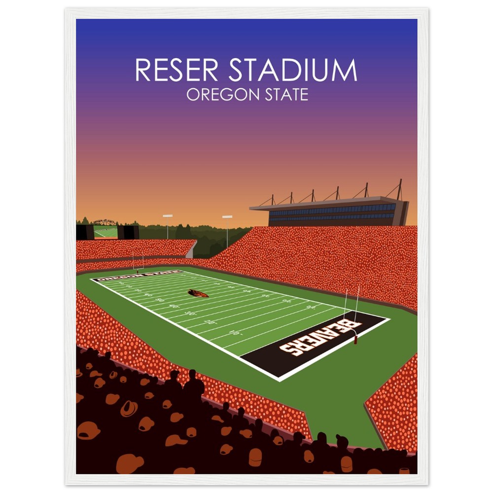 Reser Stadium Poster | University of Oregon State Beavers College Football Stadium Print