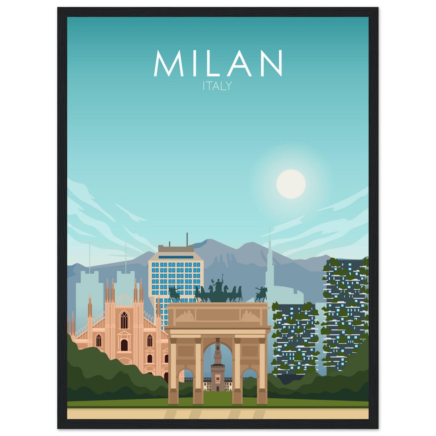 Milan Poster | Milan Wall Art | Milan Daytime Print