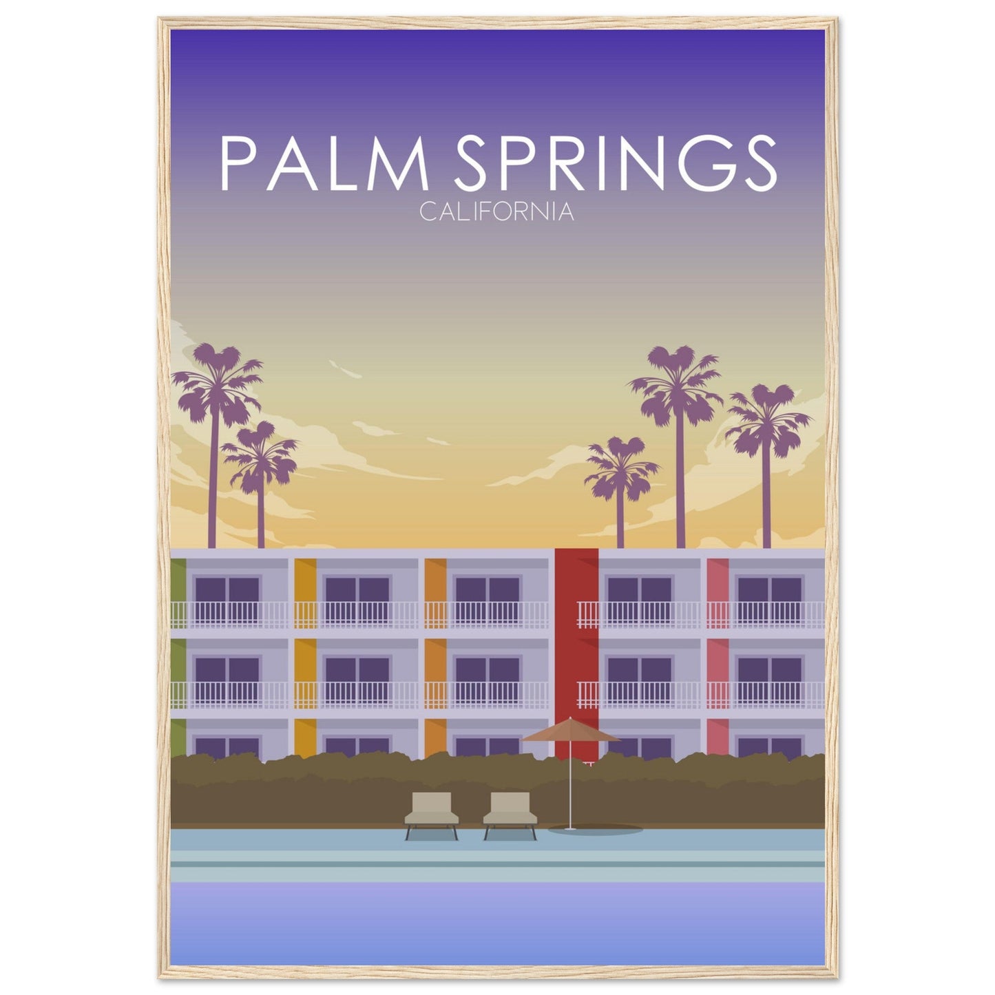 Palm Springs Poster | Palm Springs Wall Art | Palm Springs Sunset Print