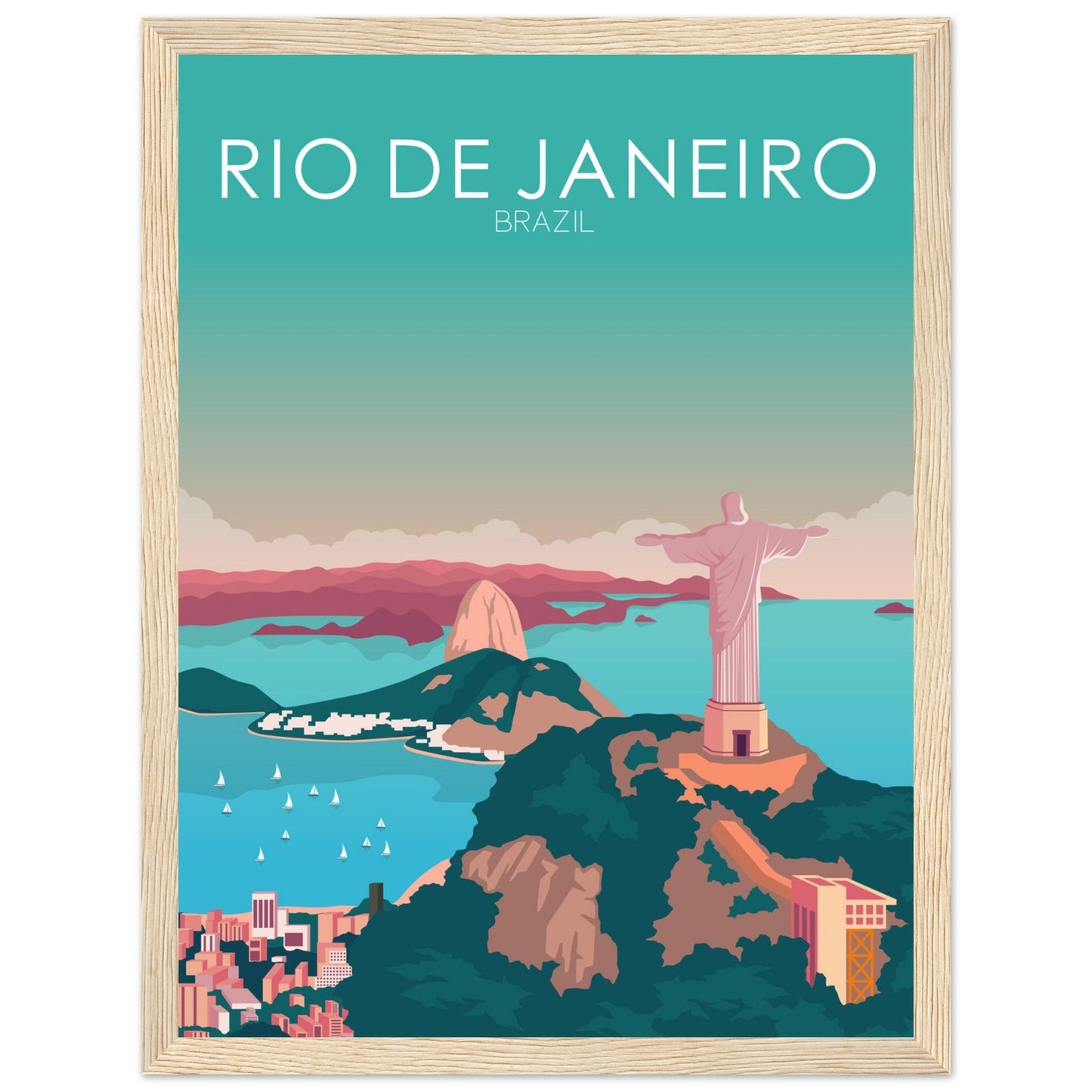 Rio De Janeiro Poster | Rio De Janeiro Wall Art | Rio De Janeiro Pastel Print