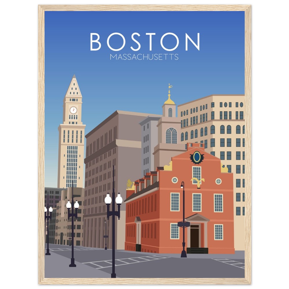 Boston Poster | Boston Wall Art | Boston Daytime Print