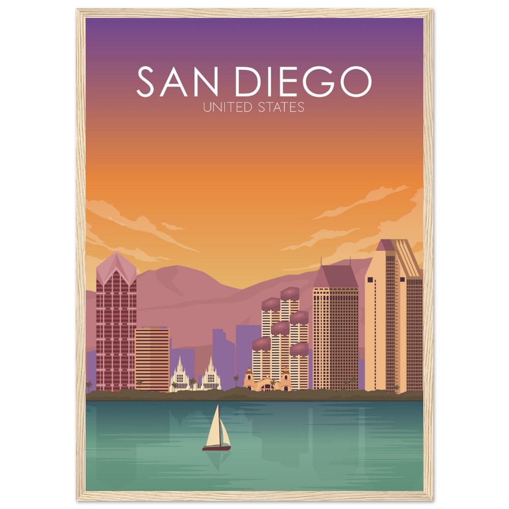San Diego Poster | San Diego Wall Art | San Diego Sunset Print