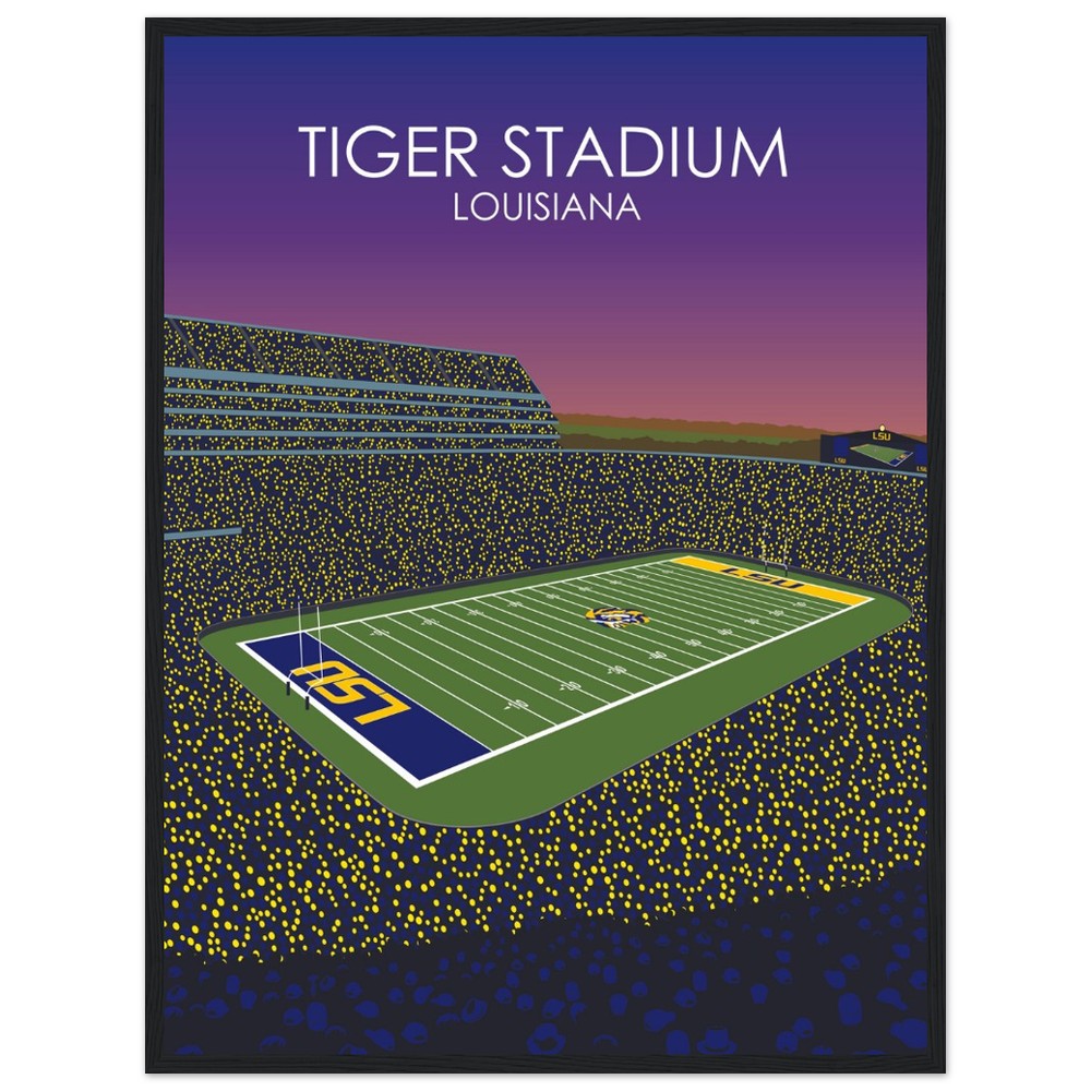Tiger Stadium Poster | LSU Print | University of Louisiana College Football Stadium Print
