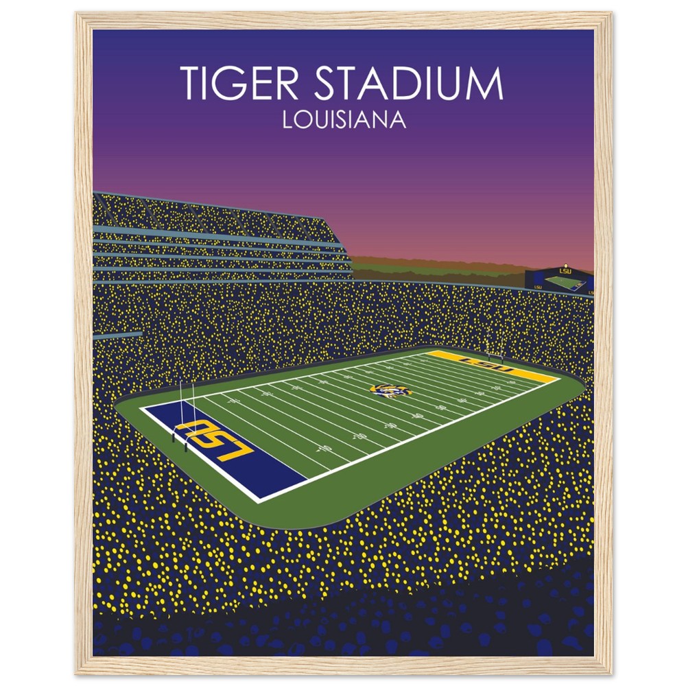 Tiger Stadium Poster | LSU Print | University of Louisiana College Football Stadium Print