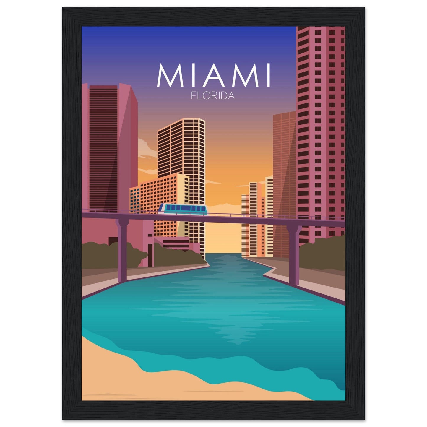 Miami Poster | Miami Wall Art | Miami Sunset Print